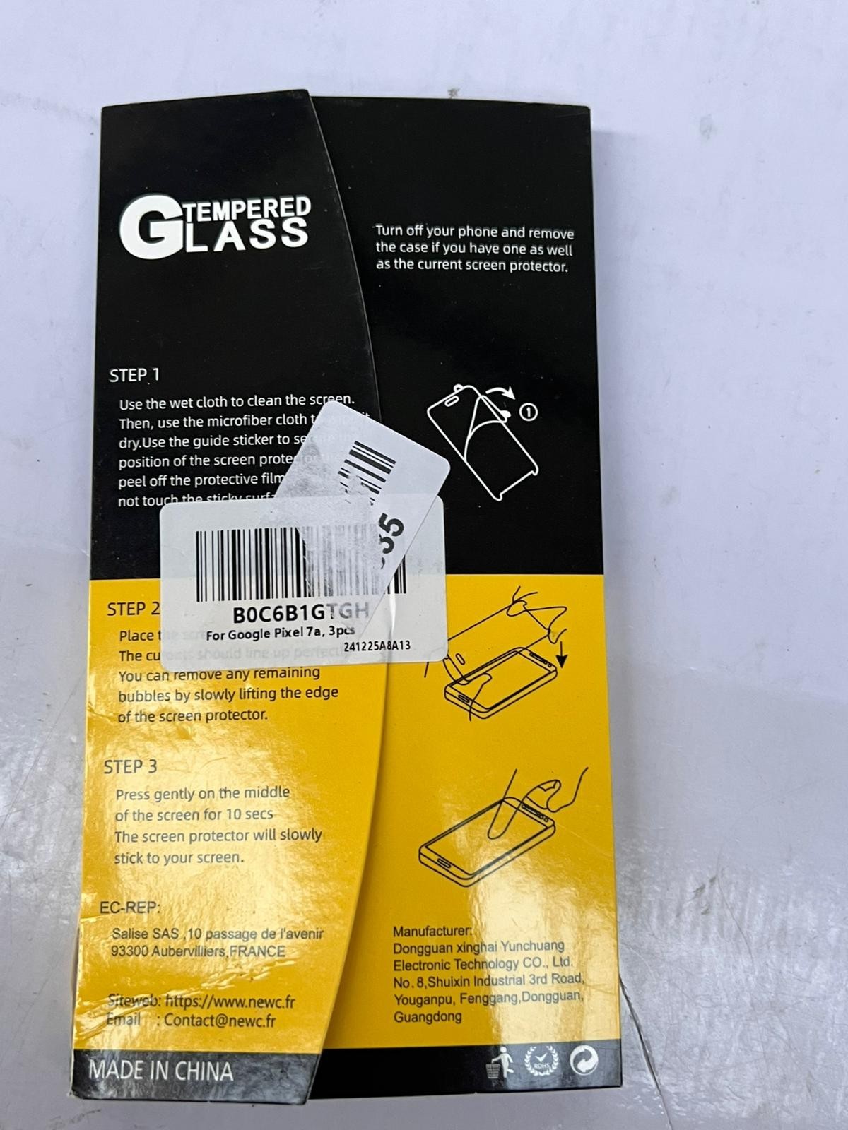 NEW'C 3 Pack Designed for Google Pixel 7a Screen Protector Tempered Glass