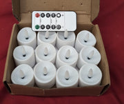 12 Pack Flameless LED Tea Lights Candles with Timer, Remote (packaging damaged)