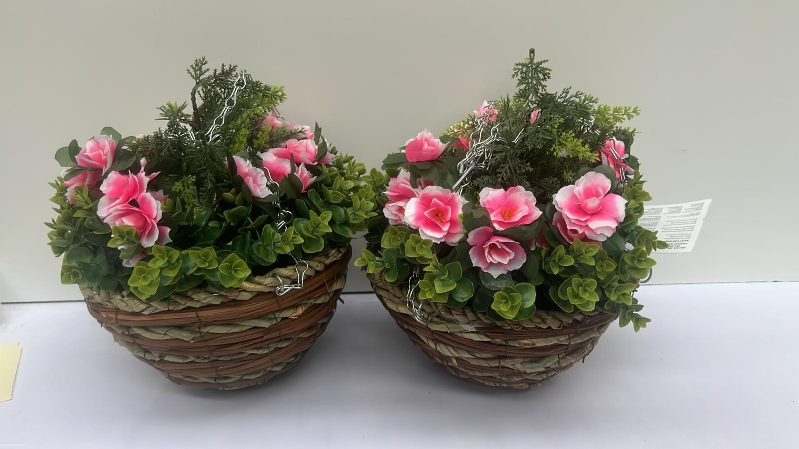 Beautiful Rattan Effect Hanging Planter – 9" (2 Pack)