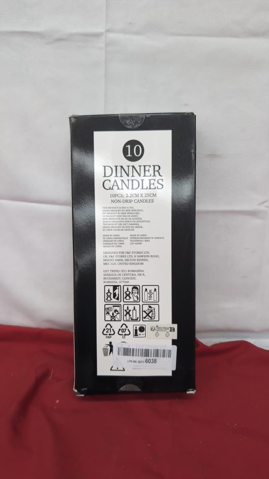 DECO EXPRESS Candles Set Classic Dripless Tapered Metallic (White, 10 Pack)