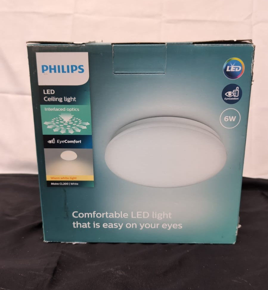 Philips Moire LED CL200 Ceiling Light  6W Warm White (  no fixings box damaged)