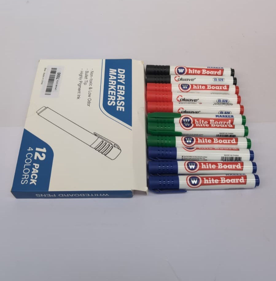 Whiteboard Marker Pens, Assorted Colors Dry Erase Markers, Low Odour ,Pack of 11