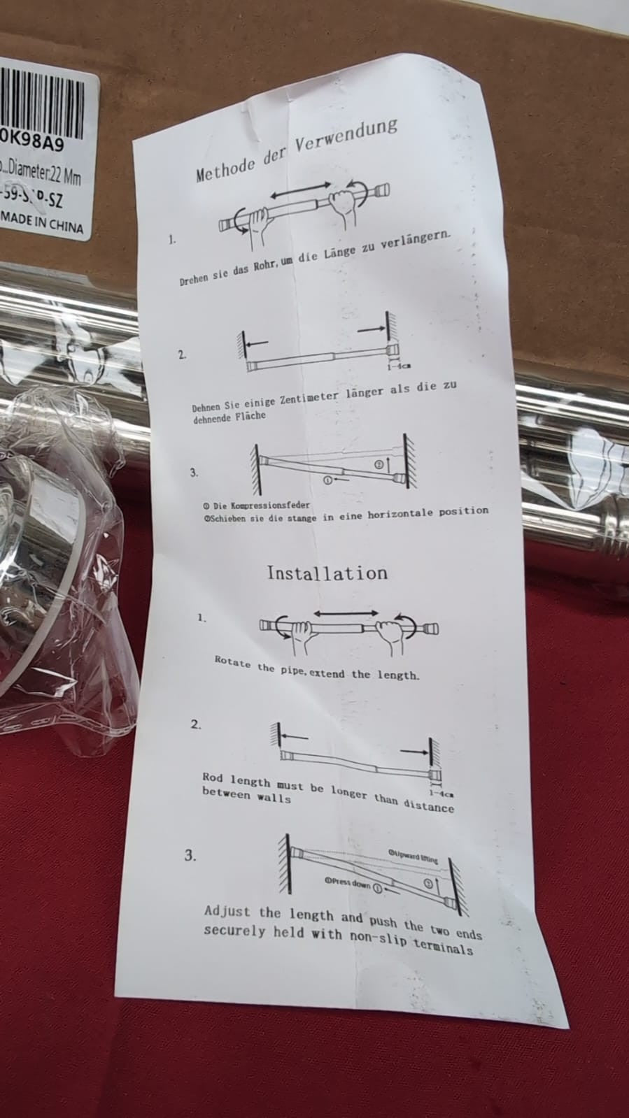 WEIXINHAI Silver Spring Tension Curtain Rods Adjustable Expandable