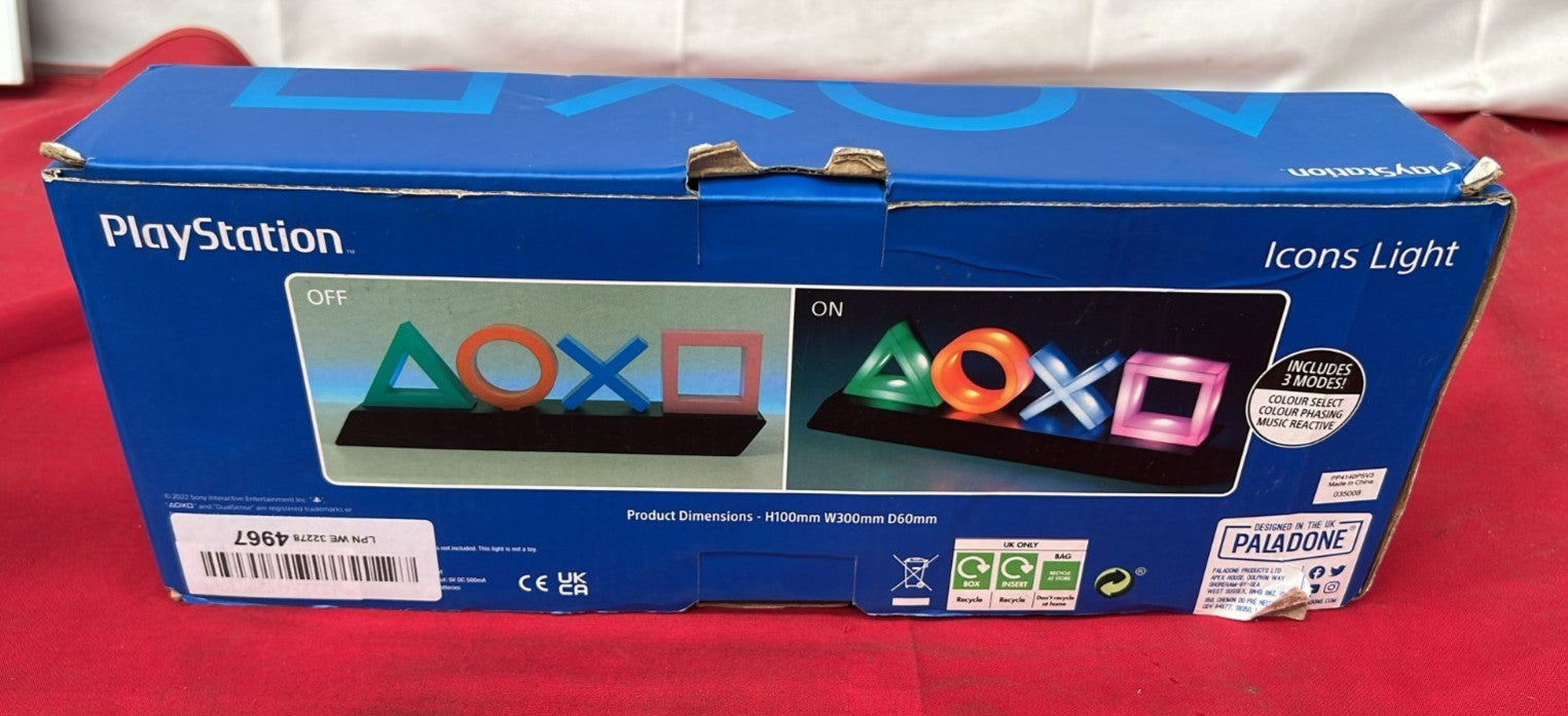 PlayStation Icons Light with 3 Light Modes - Sound Reactive (NEW BOX DAMAGED)