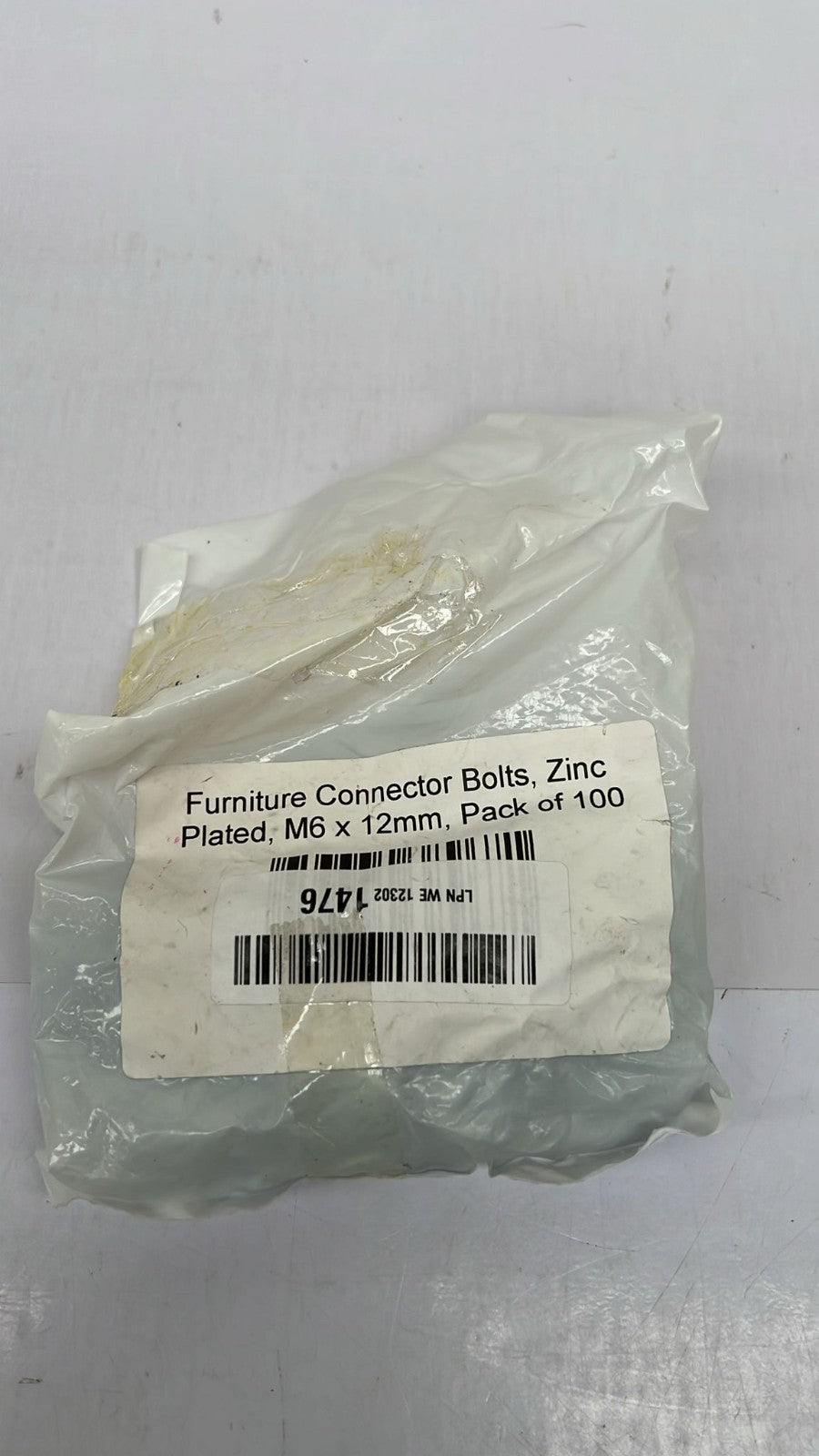 Furniture Connector Bolts, Zinc, M6 x 12 mm, Set of 100 Pieces