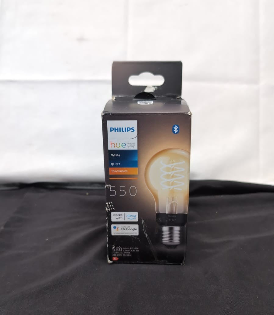 Philips Hue White Filament Regular LED Smart Light Bulb 1 Pack ,E27 (BOXDAMAGED)