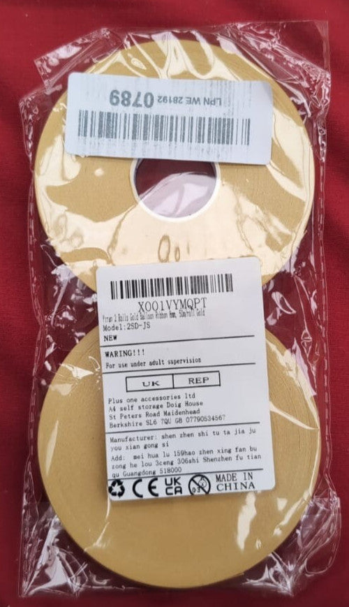 Yiran 2 Rolls Gold Balloon Ribbon 8mm, 50m/roll Gold Curling String for Gift