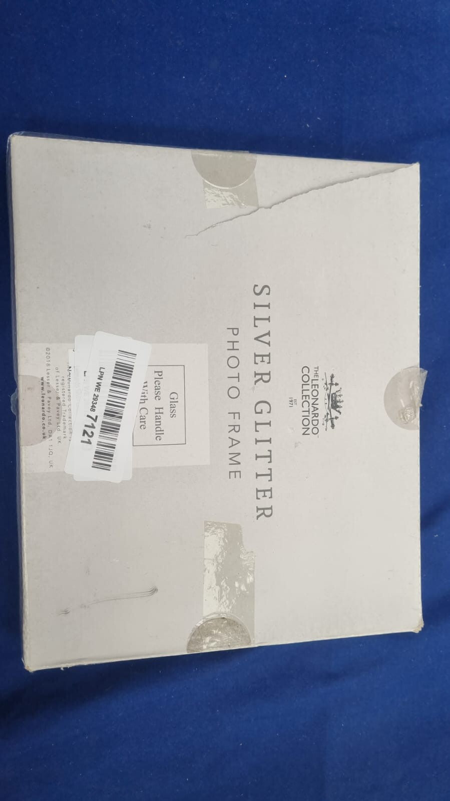 Silver Glitter Glass Photo Frame Strips Sparking Picture (box damaged)