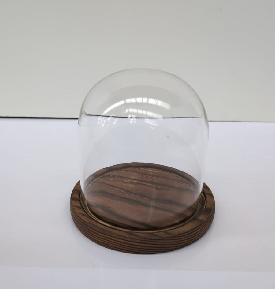 BENECREAT 14x13cm Eternal Transparent Flower Glass Cover, Cloche Dome Micro