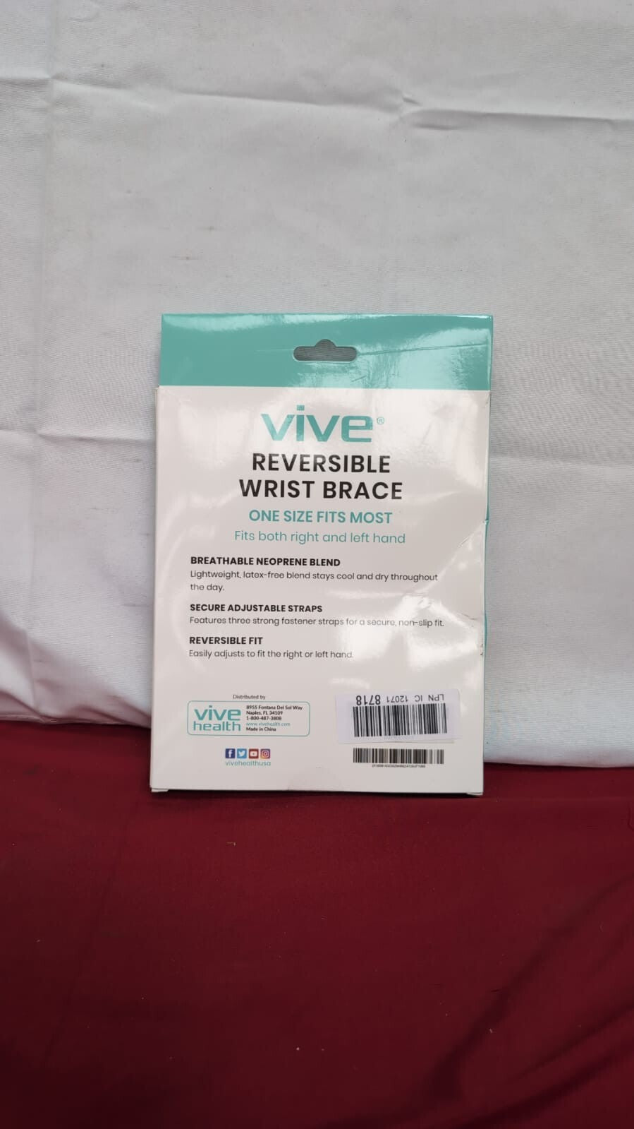 Vive health reversible wrist brace black