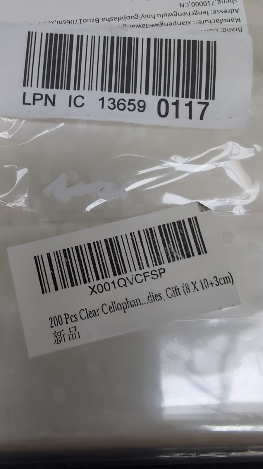 200 Pcs Assorted Sizes Clear Cellophane Bags Self Seal Reusable for Food