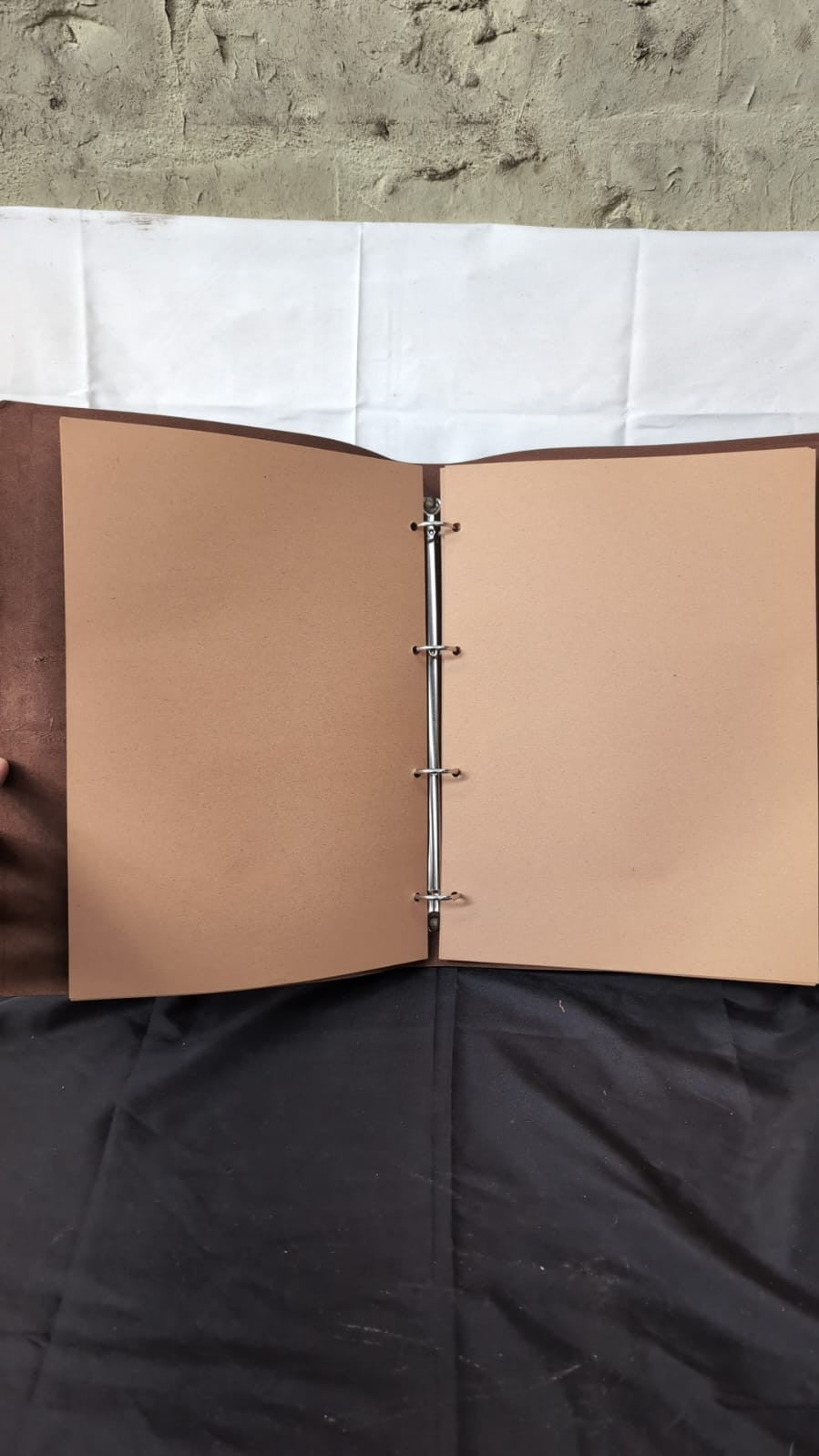 Leather Cover Album with  Kraft Writing Paper Scrapbook (SMALL MARKS)