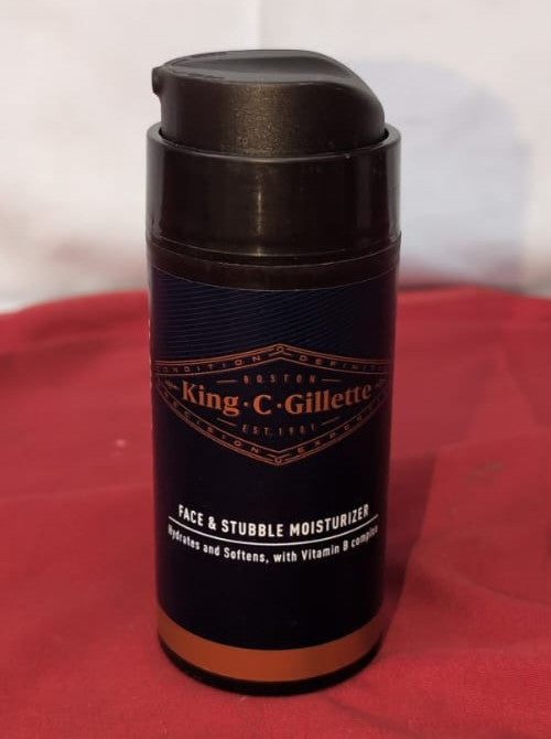 King C. Gillette Face & Beard Moisturiser for Men, 100 ml (missing lid)