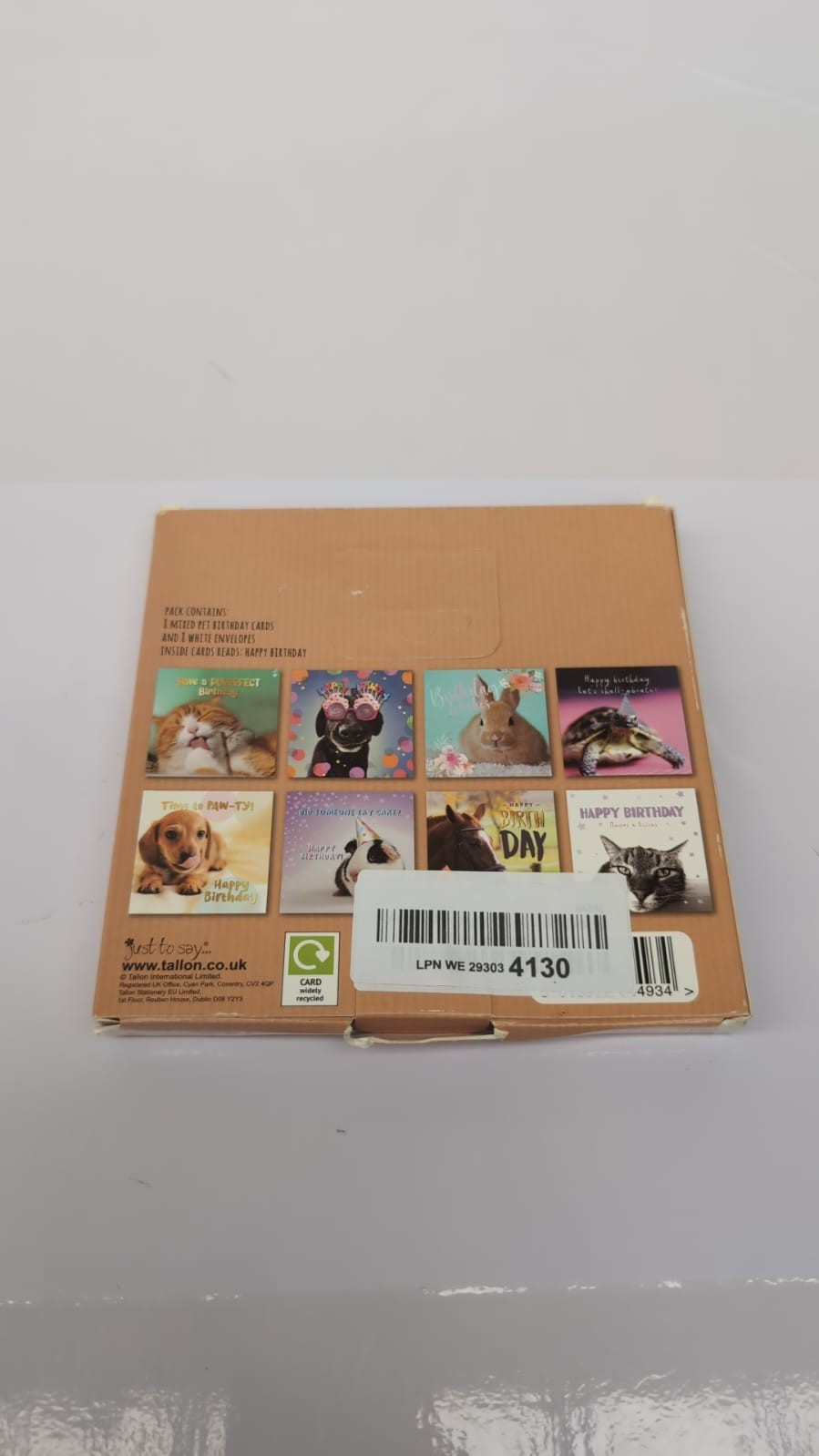 Sixstore Mixed Pets Birthday Cards – Pack of 8 with Envelopes (New)