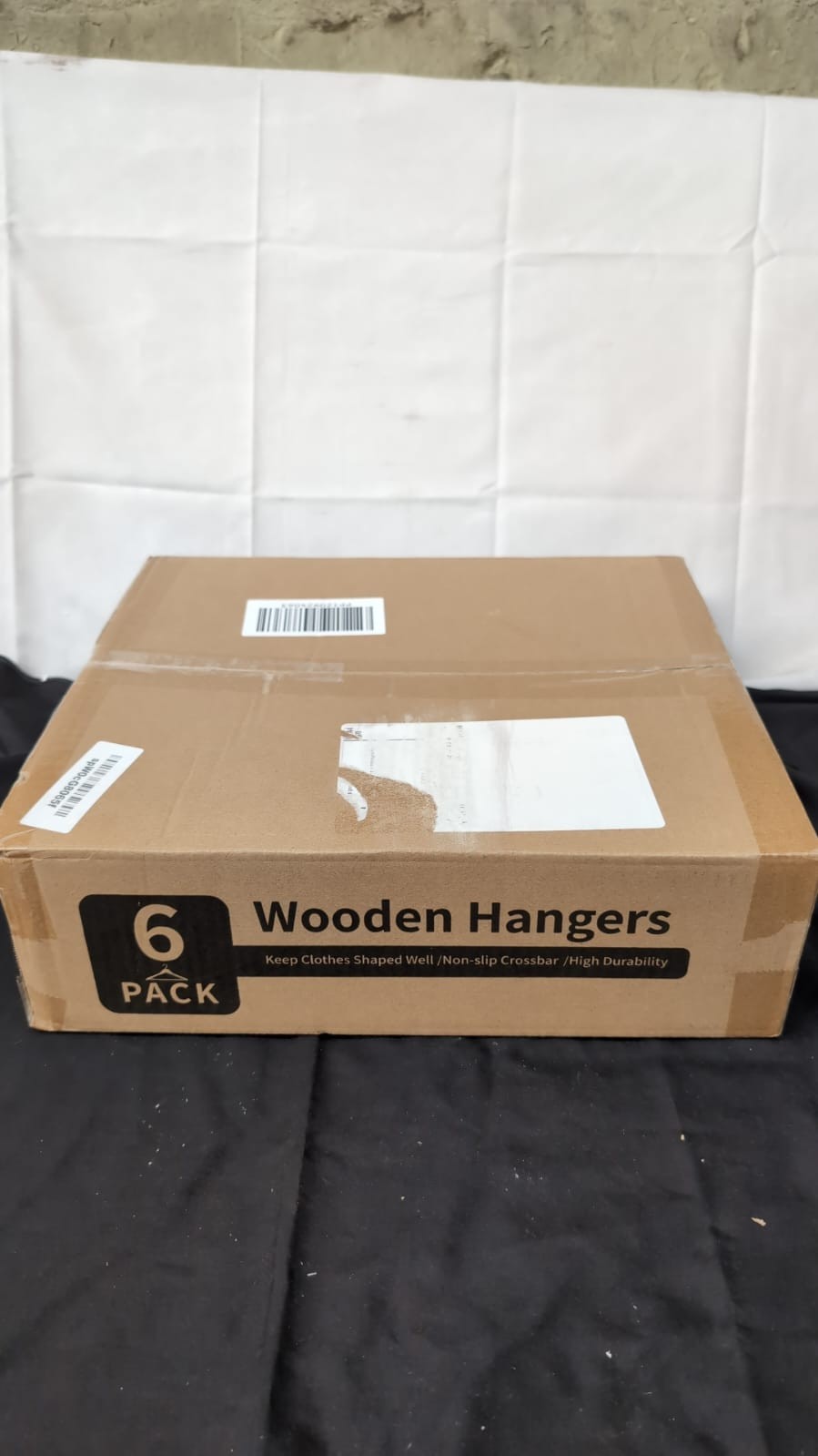 Stormix 6 Pack Wooden Clothes Hangers, Solid Wood Suit Hangers with Non-Slip