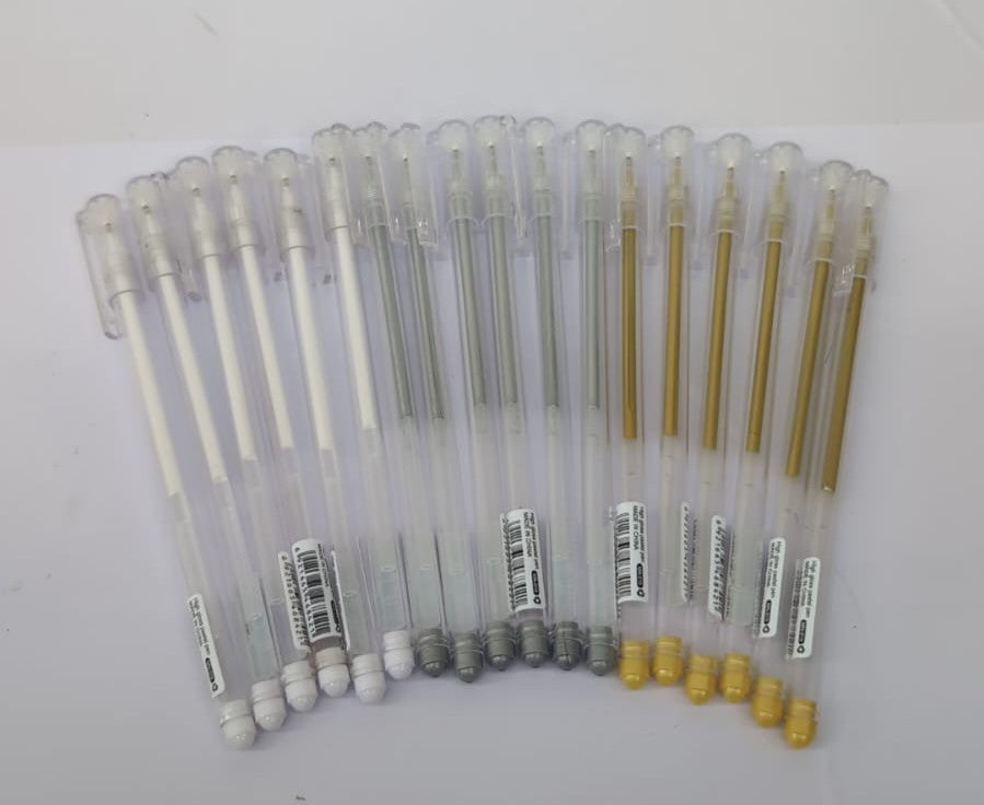 Gold Silver White Gel Pen 18-Pack