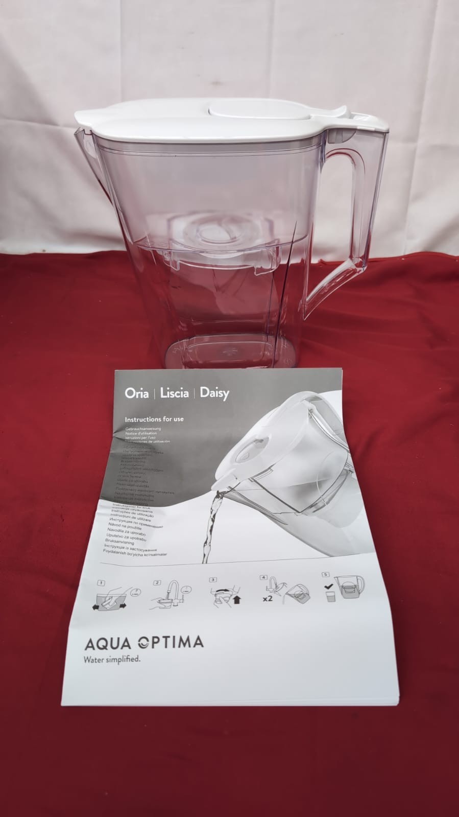 Aqua Optima Liscia Water Filter Jug 2.5L White (no filter included)