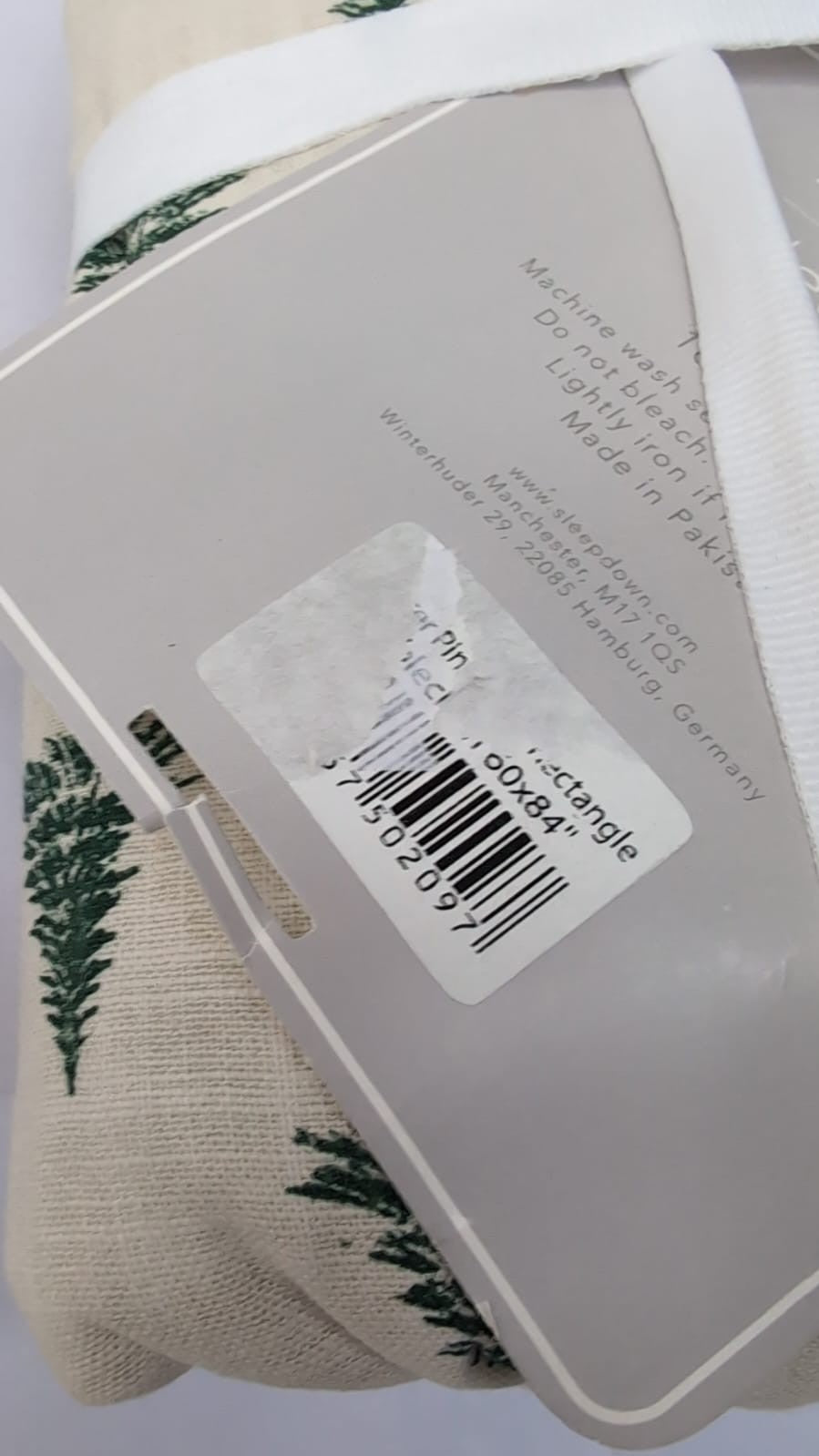 Winter Pine Trees Tablecloth Cotton Fabric Table 60x84in (PACKAGING DAMAGED)