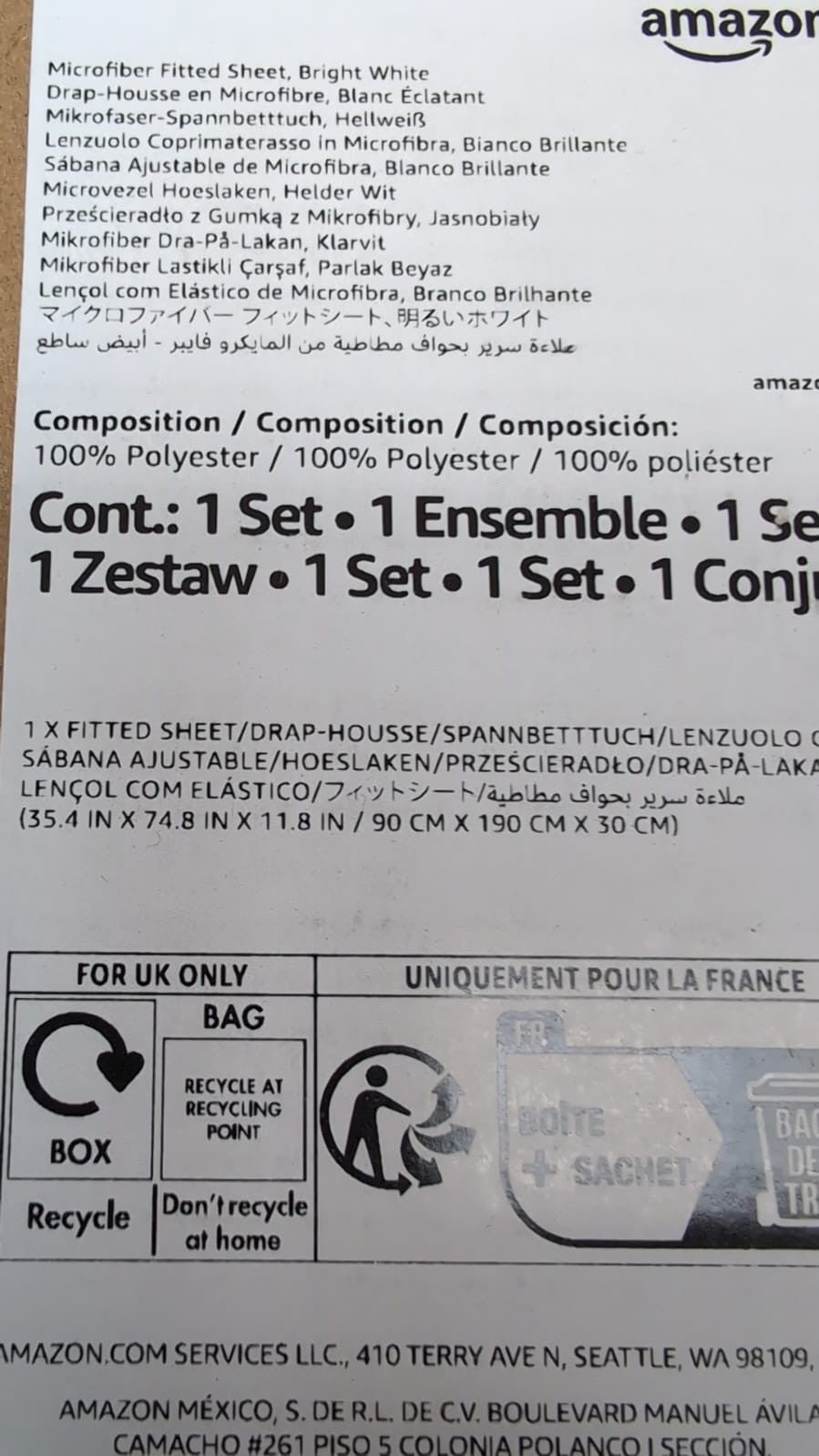 Amazon Basics Microfibre Fitted Sheet – Bright White,Soft & Durable Bedding(new)