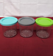 3 Pack Reusable BPA-Free Ice Cream Pints Containers,10cm