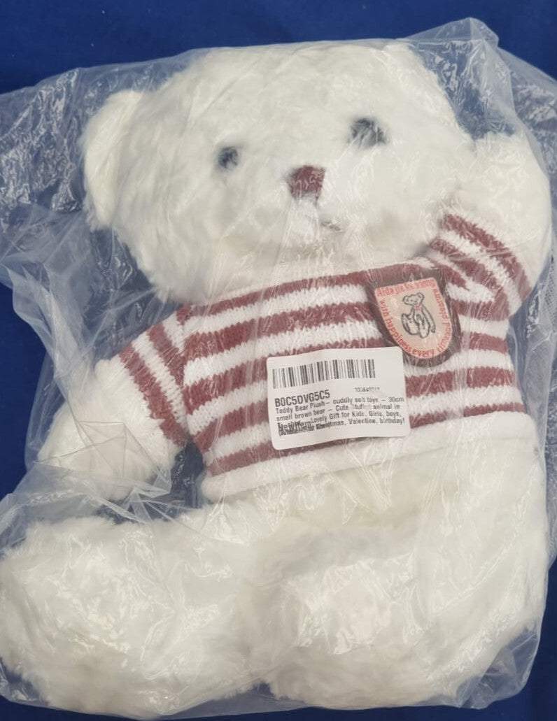 Teddy Bear Plush- cuddly soft toys - 30cm white bear - Cute Stuffed animal