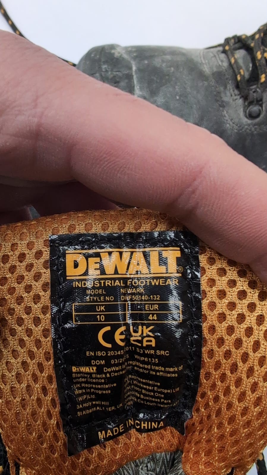 DeWalt Newark Waterproof Safety Boots,Black,10UK(USED)