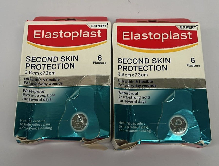 2 Pack Elastoplast Second Skin Protection Plasters (6 Pieces) BOX DAMAGED
