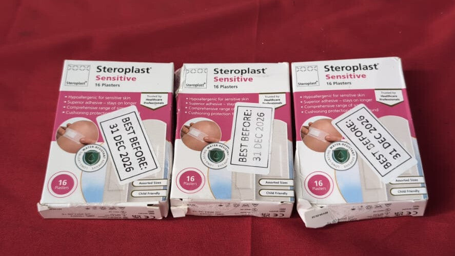 Steroplast Sensitive Plasters 16 Plasters Per Box (3 pack - packaging damaged)