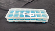 Ice Cube Trays, 2 packs Ice Cube Moulds with No-Spill Removable Lid, Blue