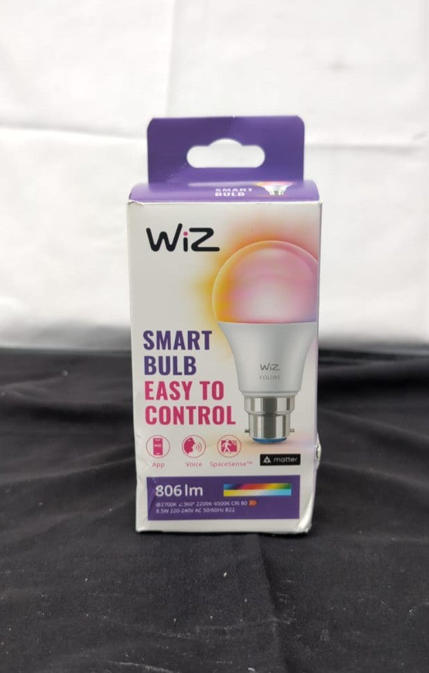WiZ Smart Colour Bulb, A60, 8.5W, Colour, Motion Sensor with App, B22