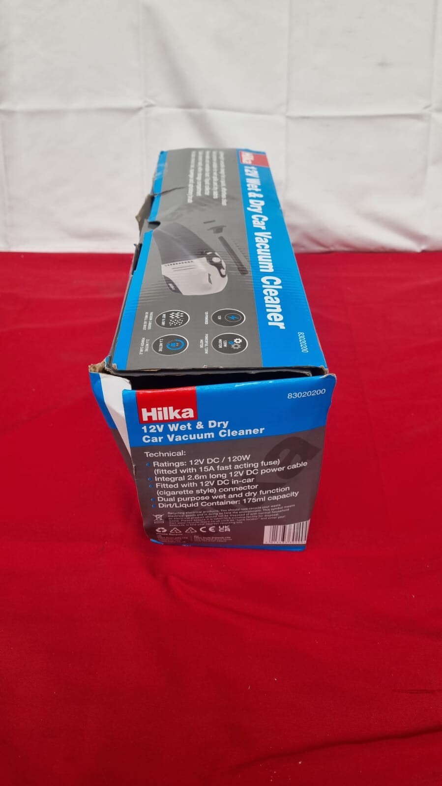 Hilka Tools Wet & Dry Car (box damaged squeegee and upholstery brush missing)