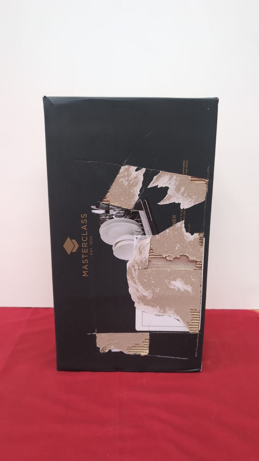 MasterClass Small Dish Drainer Rack with Cutlery Drainer,Silver/Black(USED)