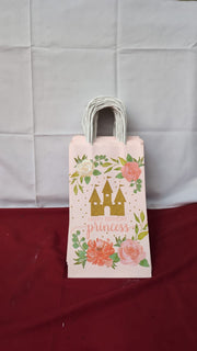 Pink Princess Castle Paper Birthday Party Gift Bags (24 pack  20cm x 14cm x 8cm)