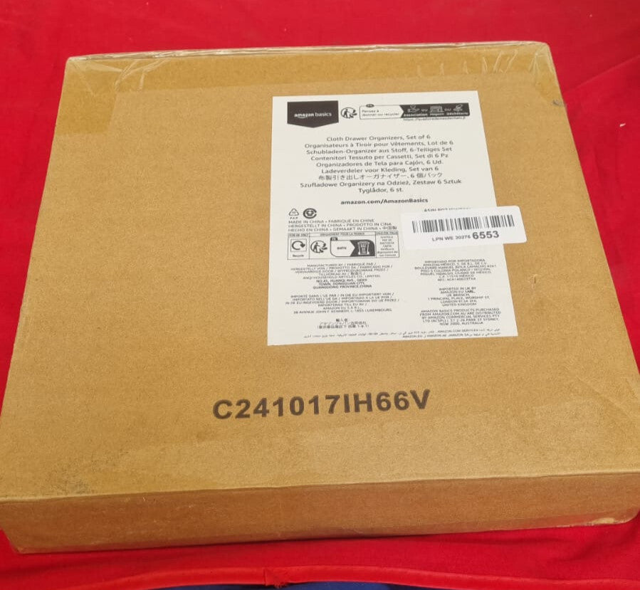 Amazon Basics Collapsible Clothes Drawer Organisers / Dividers for Wardrobe 6pcs