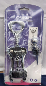Ipow Red Wine Beer Bottle Opener Corkscrew with Wine Stopper (packaging damaged)