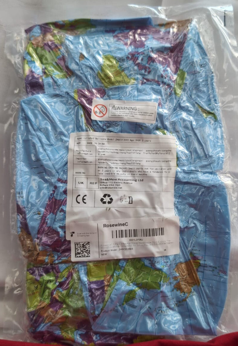 RosewineC 5 Pack Inflatable Global World Globe 38cm,Explore The Educational
