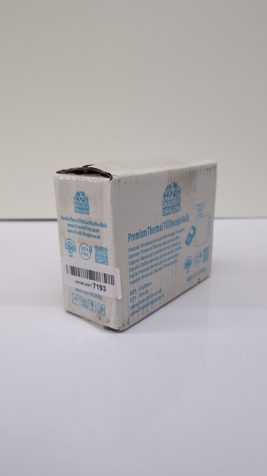 57x30mm Thermal Paper Rolls for POS, Credit Card Machine, EPOS – 20 Rolls (New)