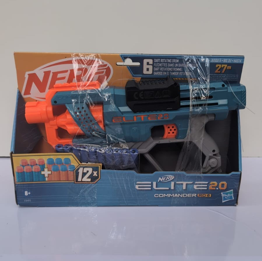 Nerf Elite 2.0 Commander RC-6 Blaster, 12 Nerf Elite Darts, ( packaging damaged)