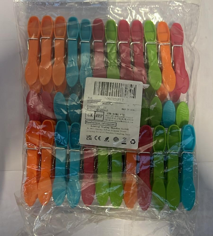 48PCS Clothes Pegs For Washing Line, Beach Towel Clips Washing Pegs, Plastic