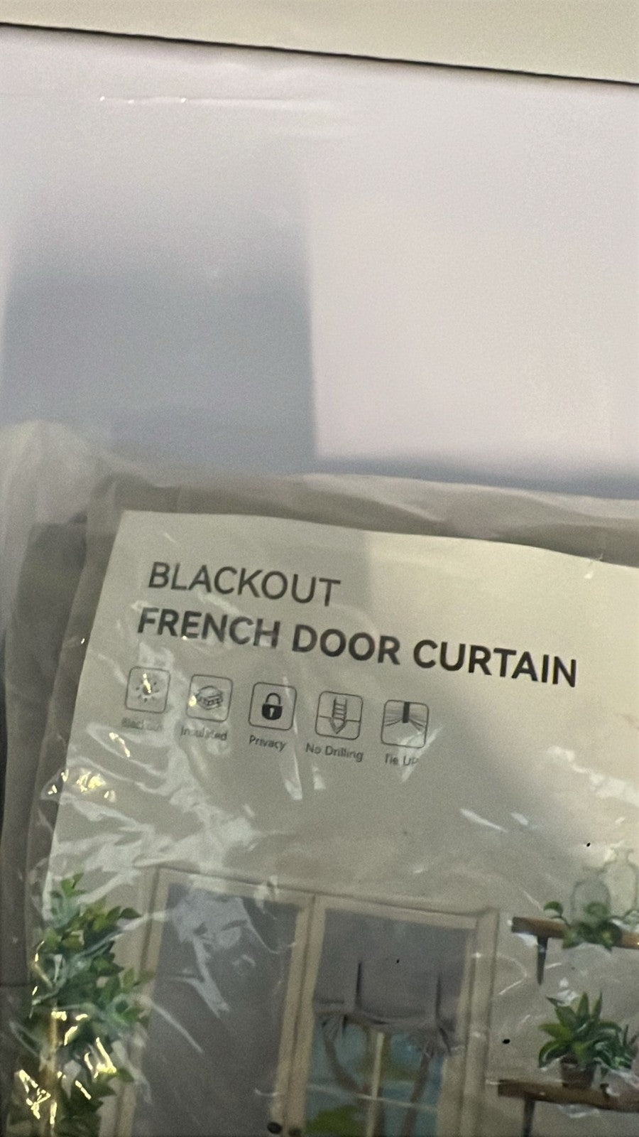 Blackout Door Curtains, 1 Piece French Door Blinds, 173 × 66 cm