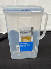 Lock & Lock  Rectangular Fridge Door Jug - Clear/Blue, 2 L