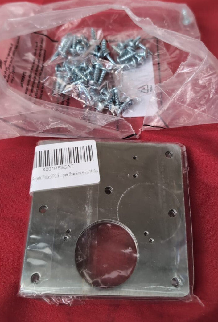 Hinge Repair Plate,6PCS Cabinet Hinge Repair Plates with Customized Screws,
