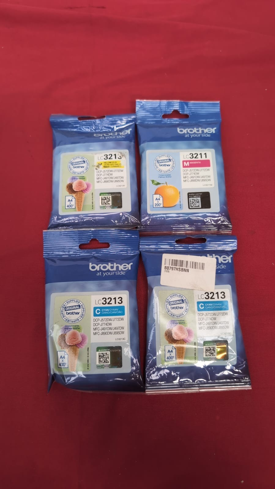 Brother  2X LC-3213C,1 X LC-3213M,1 X LC-3213Y Inkjet Cartridge,4 PACK