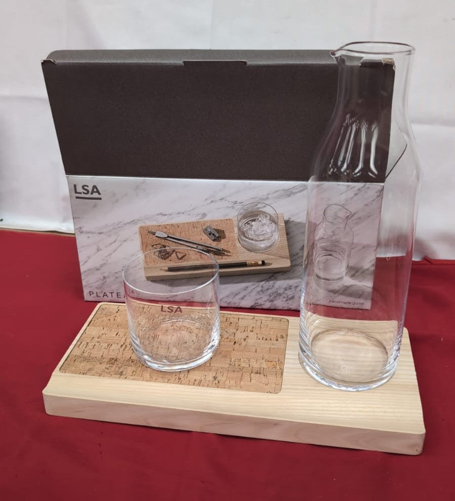 LSA International Plateau Carafe Set L28cm Mouthblown &Handmade Glass (USED)