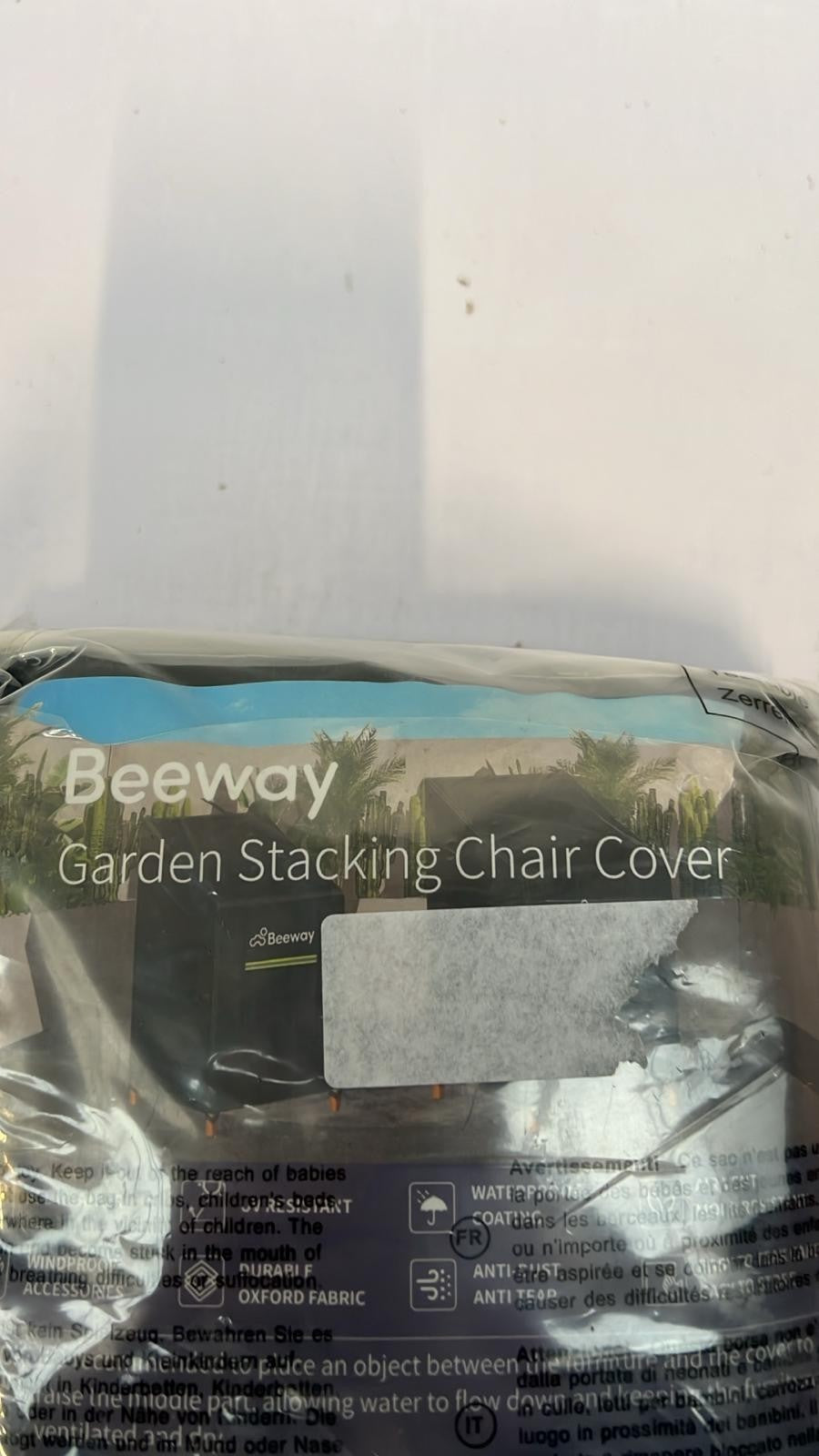 BEEEWAY Garden Stacking Chair Cover Waterproof with Air Vent, Outdoor Patio
