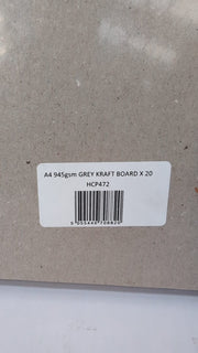 House of Card & Paper Grey Kraft Board 1500micron 945gsm A4 Size 20 Sheets