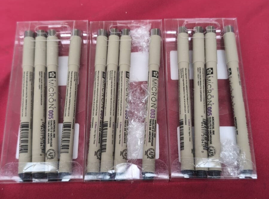 Sakura Pigma Micron Black Pen 0.35mm Line Width 3pcs (3pack)