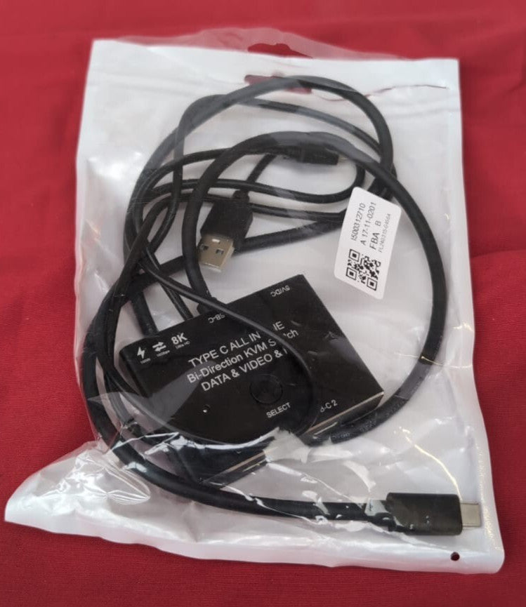 8K USB-C Switch, Bi-Directional KVM Switch with Wired Remote & 2  Cables,