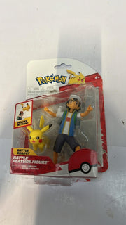 Pokémon 4.5" Battle Action Figure,  Ash and Launch2"Pikachu(BOX DAMAGED)