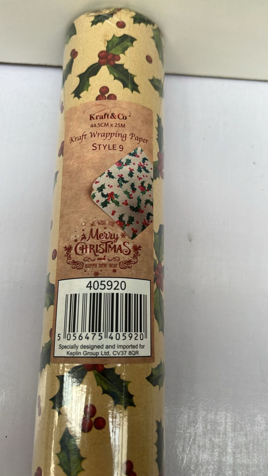 Kraft & Co 2 Pack Christmas Wrapping Paper Roll -  (44.5cm x 25m)